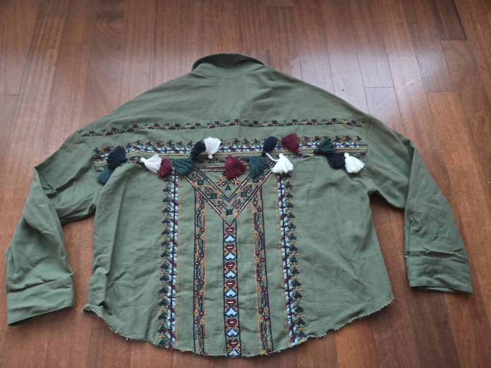 Zara Handmade Embroidery Jacket Size Medium